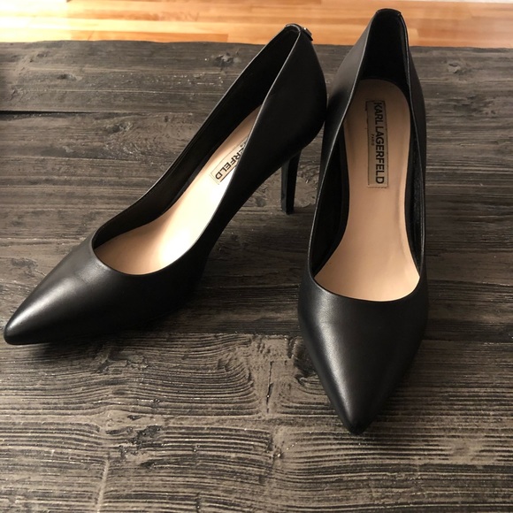 Karl Lagerfeld Paris Royal point toe leather pumps - Picture 2 of 6